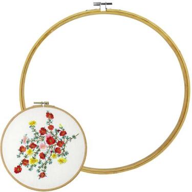 Imagem de Bastidor Bambu Com Tarraxa Bordado Manual Ponto Russo 30cm - Evolvere,