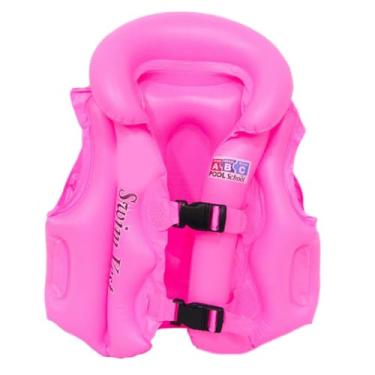 Imagem de Colete Infantil Tamanho P Boia Infantil Salva Vidas Inflável Piscina Praia Natação Kids Braço (Rosa)