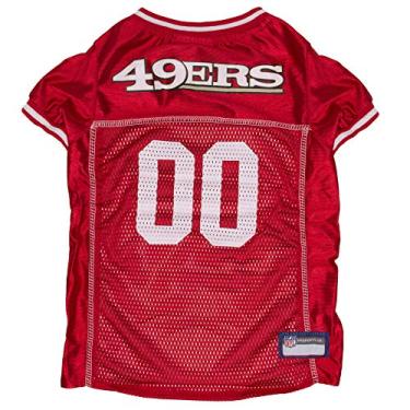Imagem de Pets First Nfl Camiseta Para Cães San Francisco 49Ers Tamanho: Pp. Melhor Fantasia De Camisa De Futebol Para Cães E Gatos. Camisa De Jérsei Licenciada.