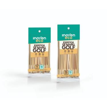 Imagem de Espeto De Bambu Natural Golf Gourmet Petisco Hambúrguer C/500Und 9Cm O