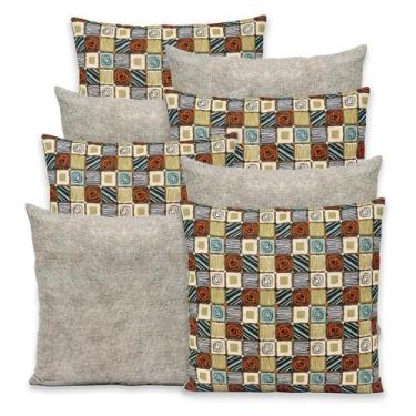 Imagem de Kit 8 Capas de Almofada 40x40 Lisa e Estampada com Zíper Gorgurinho - 