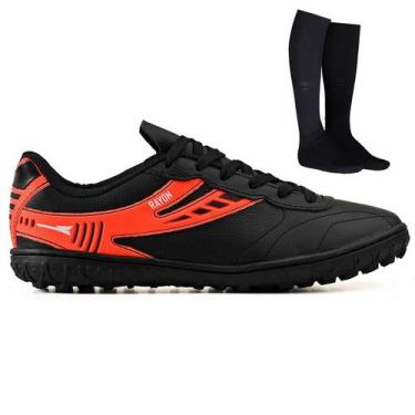 Imagem de Chuteira Futebol Society Profissional Masculina em Couro Para Grama Si