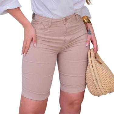 Imagem de Bermuda Feminina Sarja Meia Coxa Casual Confortável - Patria Brasil Je