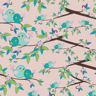 Imagem de Tecido Tricoline Estampado Coleção Birdies 0,50x1,50 mt - Fabricart