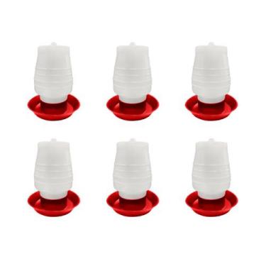Imagem de Bebedouro Plástico Automático Aves Frangos c/ Rosca 2L 6 Un - Shoplona