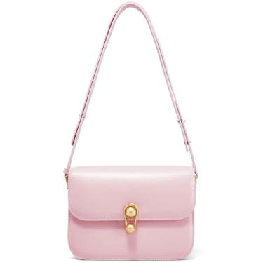 Imagem de Bolsa transversal de couro pequena LA FESTIN para mulheres: bolsas de ombro pretas bolsa transversal, Sakura rosa, Small