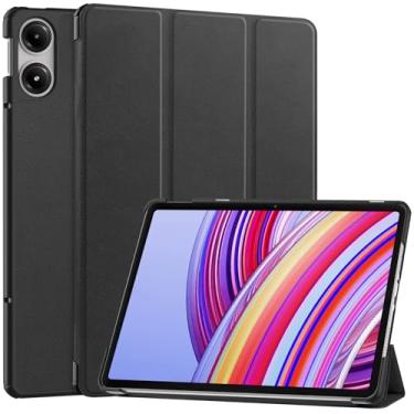 Imagem de Capa inteligente para Xiaomi Redmi Pad Pro 12,1 polegadas, capa inteligente Ratesell leve com três dobras com despertar/hibernar automático para Xiaomi Redmi Pad Pro 12,1 polegadas 2024 preta