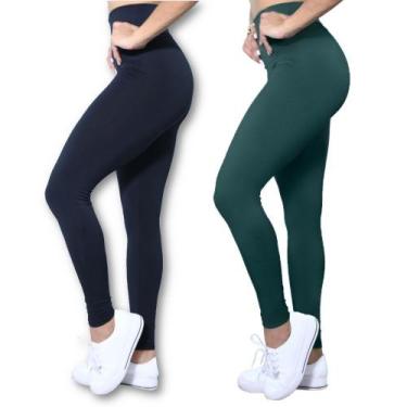 Imagem de Kit 2 Calças Legging Heide Ribeiro Leg Basic Suplex Ginástica, P, Pret