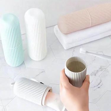 Imagem de Porta Escova de Dentes de Plástico, Moderno, Prático, Ideal para Viagem, Trabalho, Escola, Faculdade, Estojo Multiuso (PRETO)