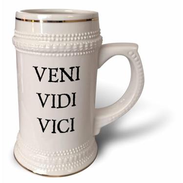 Imagem de 3dRose Veni Vidi Vici - I came I saw I conquered in bold print - Caneca Stein, 510 g, 623 g, branca