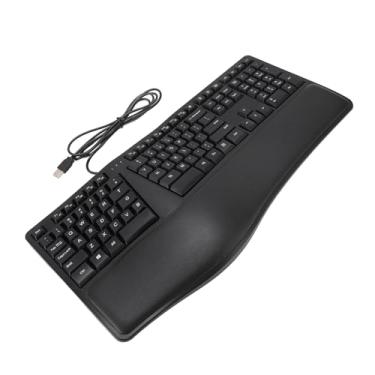 Imagem de Teclado Ergonômico Com Fio, Teclado Ergonômico Dividido Com 110 Teclas Tipo de Cabo de 1,5 M Confortavelmente Com Apoio para As Mãos Teclado Ergo Teclado Silencioso Com Fio USB