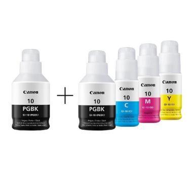 Imagem de Kit 5 Garrafas De Tinta Original Canon Gi-10 Gi10 G10 G6010 G