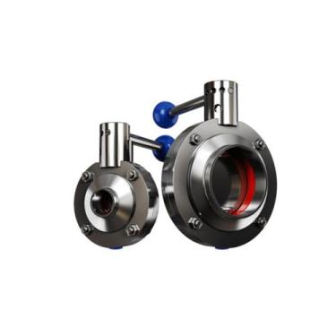 Imagem de Válvula borboleta inox 304/silicone solda od c/ alavanca pino trava 1.