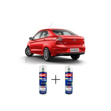 Imagem de Spray automotivo vermelho arpoador + spray verniz 300ml - Sherwin Will