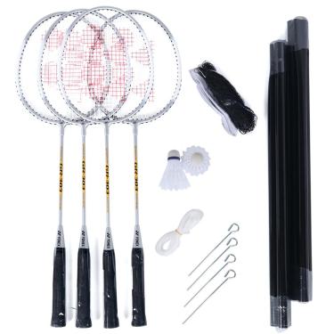Imagem de Kit Badminton Yonex GR-303 com 4 Raquetes Rede e 2 Petecas