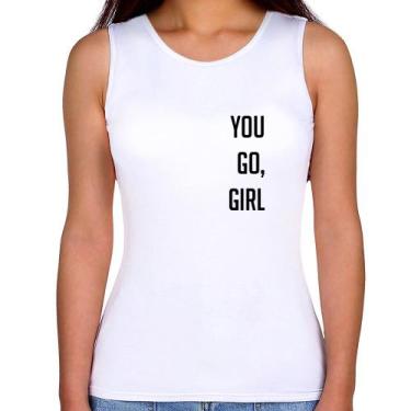 Imagem de Regata Feminina You go girl - Foca na Moda, Branco, P