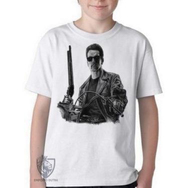 Imagem de Camiseta Infantil ou adulto Exterminador do Futuro moto Blusa Criança 