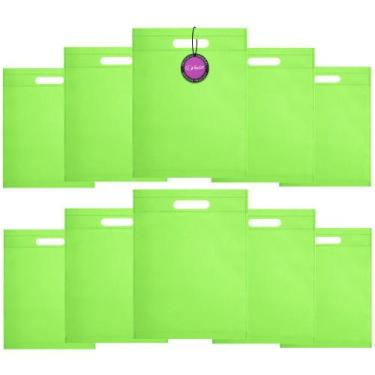 Imagem de Kit 10x Sacolas em TNT Premium Termo Selado 25x35cm Nifty TopGet, Verd