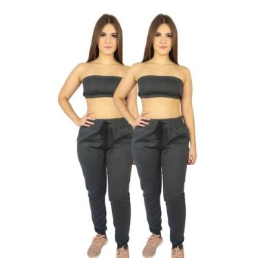 Imagem de Kit com 2 Calças Feminina Algodão Flanelada quentinha para o Inverno -