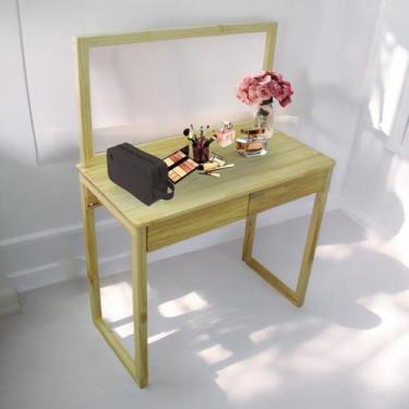 Imagem de Penteadeira Com Espelho 2 Gavetas Camarim Mesa de Maquiagem - Beto Móv