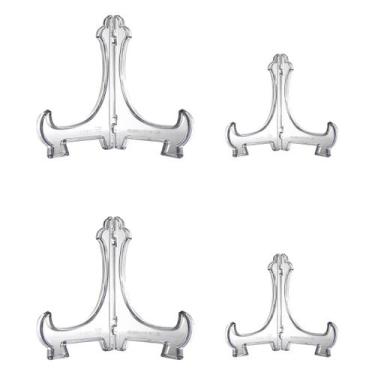 Imagem de Kit C/ 4 Suporte P/ Pratos Azulejos Acrílico 12,5cm e  24cm