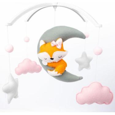 Imagem de mobile musical e giratório raposa rosa - pequeninos