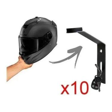 Imagem de Kit 10 Suporte Parede Para Capacete De Moto E Acessórios - Sterk