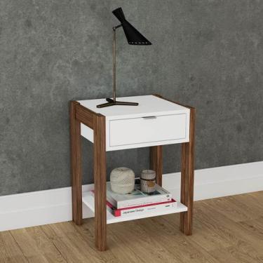 Imagem de Mesa Lateral com 1 Gaveta 41x54cm Branco - Tecno Mobili