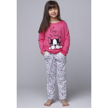 Imagem de Pijama Longo Infantil Feminino Com Bolso Estampado La Vie - Vekyo, Mul