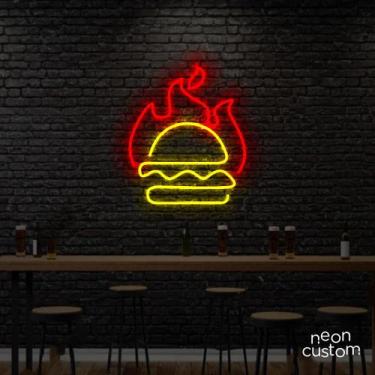 Imagem de painel letreiro led Neon Hamburguer Na Chapa decoracao festa bar - Neo