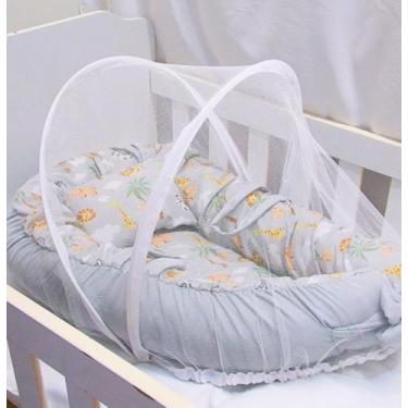Imagem de Ninho Redutor de Berço para Bebê com Mosquiteiro Várias Estampas - Jba
