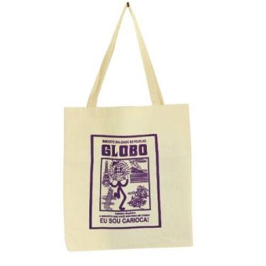 Imagem de Bolsa Ecobag  100% algodão Estampa BISCOITO GLOBO (roxo) - CARIOCA MAI