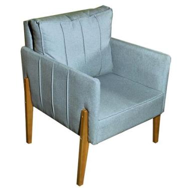 Imagem de Poltrona sala De estar Escritório Mel Pés madeira Lateral - Beatriz De