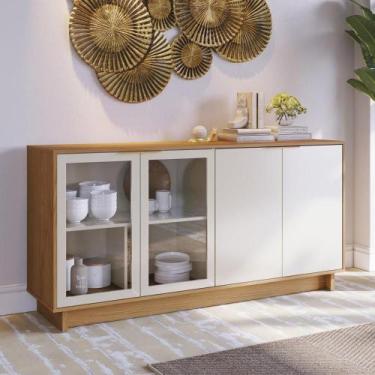 Imagem de Buffet Vitória com 2 Portas de Vidro - Freijó/Off White - Colibri, Mar