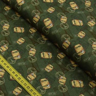 Imagem de Tecido Estampado para Patchwork - TBT Viagem : Mini Malas (0,50x1,40) 
