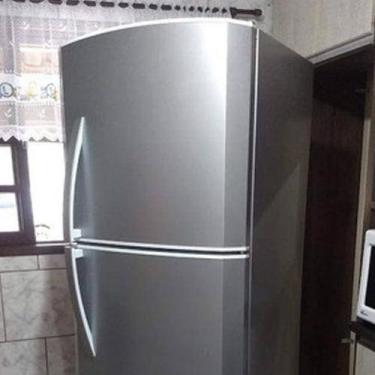 Imagem de Adesivo Geladeira Prata Tipo Inox Brilhante Para Envelopar Geladeira F