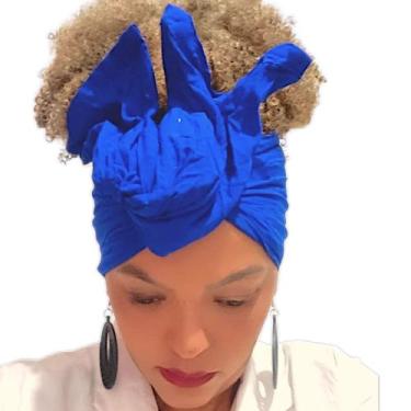 Imagem de Turbante africano feminino - Atamultimarcas0810, Azul