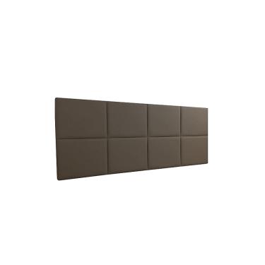 Imagem de Cabeceira Estofada Queen 8 Blocos Não é Segredo Suede Liso Marrom Escuro 160x60