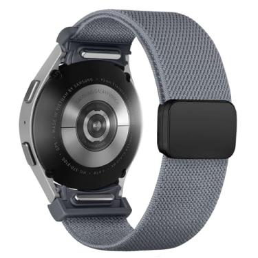 Imagem de Pulseiras de tecido One Click para Samsung Galaxy Watch 7 6 5/4/FE de 40 mm e 44 mm/Galaxy Watch 6 Classic de 43 mm e 47 mm/5 Pro de 45 mm/4 Classic de 42 mm e 46 mm, pulseira esportiva de nylon