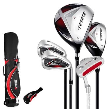 Imagem de PGM Clube de golfe júnior, conjunto completo de tacos de golfe axial, destro para crianças 3-5 (95-115 cm), 5 peças de tacos de golfe juvenis com bolsa de suporte e 1 capa de cabeça para meninos e