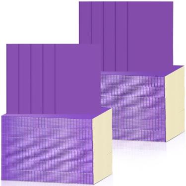 Imagem de Handepo Pacote com 100 cadernos A5 Kraft, diários pautados, cadernos, capa macia, composição kraft, bloco de notas, diário de viagem, memorandos (roxo)