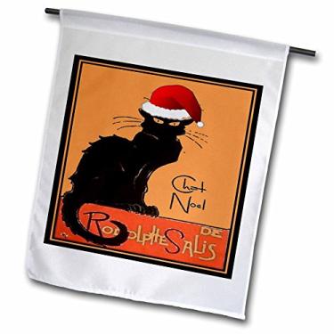 Imagem de 3dRose fl_47077_2"Le Chat Noel Advertising, Art Nouveau, Black Cat, Chat Noir, Le Chat Garden Flag, 45 x 67