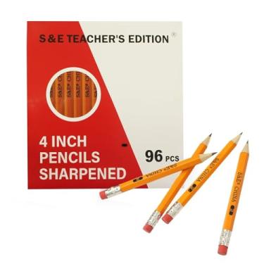 Imagem de S & E TEACHER'S EDITION Half Pencils with Eraser Tops, 96 Pcs