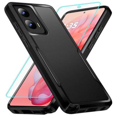 Imagem de Capa para Moto G Stylus 5G 2024 com proteção de tela: Capa protetora resistente à prova de choque e à prova de arranhões para Samsung Moto G Stylus 5G 2024 5G - preta