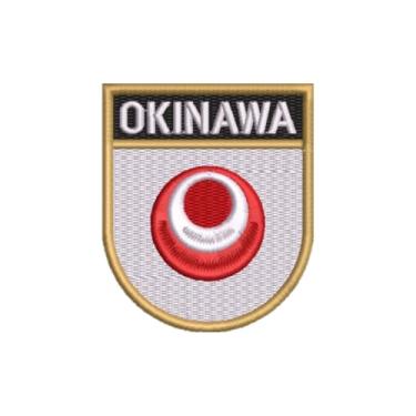 Imagem de BE0414E-001 Bandeira Okinawa Japão Patch Bordado 6,8×8,0cm (D-Arquivo Matriz para bordar.)