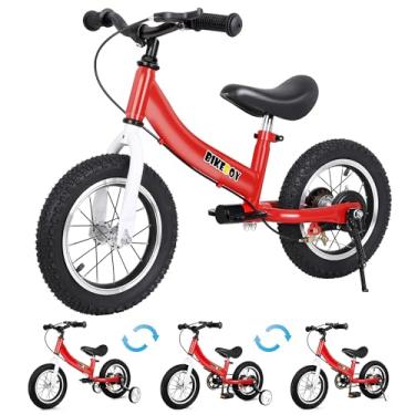 Imagem de bikeboy bicicleta de equilíbrio 2 em 1, o uso duplo de uma bicicleta de equilíbrio infantil e uma bicicleta infantil, para 1 2 3 4 5 6 7 8 anos de idade -12 14 16 polegadas com teoria de tre
