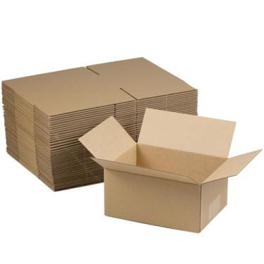 Imagem de HESESOH Conjunto de 40 Caixas de Remessa de 8 X 6 X 4", Caixa de Papelão Ondulado Marrom, Caixa de Correspondência de Literatura para Embalagem de Pequenas Empresas