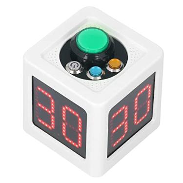 Imagem de Cronômetro de Contagem Regressiva Digital de 4 Lados .4in para Jogos Privados de Pôquer - e Timer para Cassinos e Nomes (Branco)