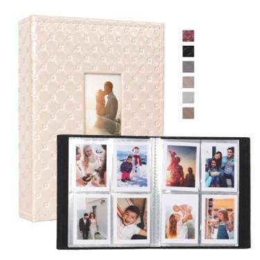 Imagem de RECUTMS Álbum de Fotos Polaroid 208 Fotos para Câmera Fujifilm Instax Mini, Álbum de Fotos 2X3", Capa de Couro com Janela, para Câmera Instantânea Instax Mini 12 11 9 40 90 8 7 Evo Liplay(Champanhe)