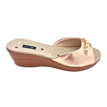 Imagem de Sandália Confortável Feminina Magnética KENFOOT - PIECE, Bege, Perolad